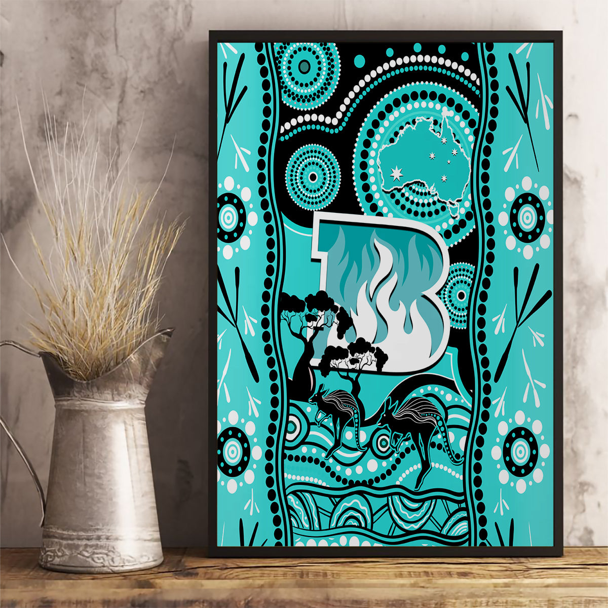 brisbane-heat-cricket-canvas-wall-art-happy-australia-day-aboriginal-art