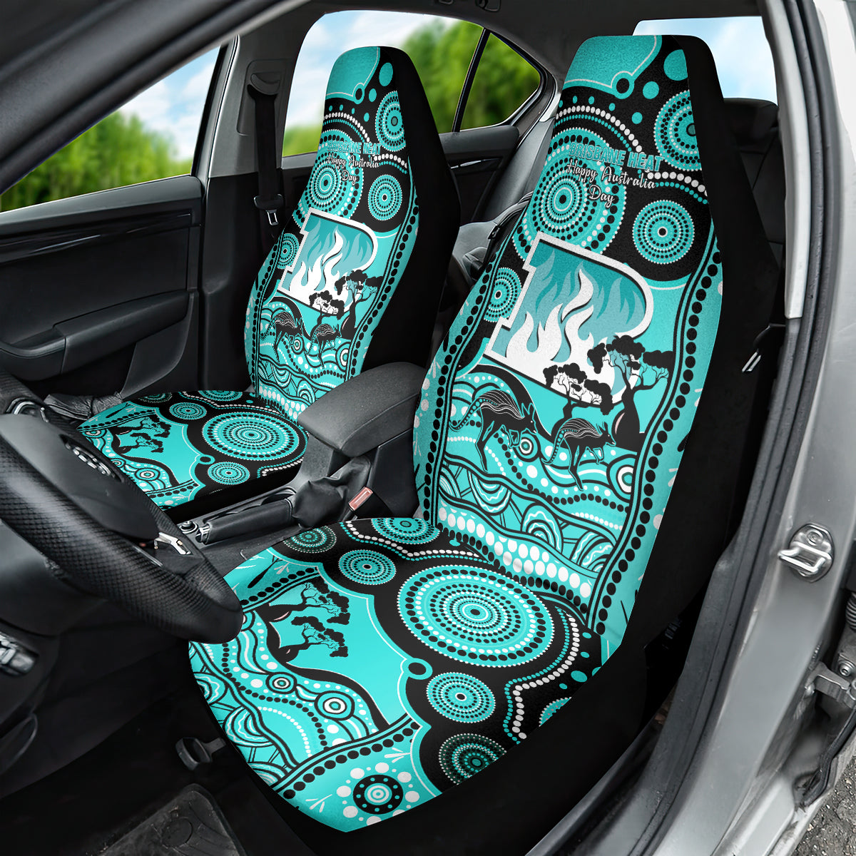 Brisbane Heat Cricket Car Seat Cover Happy Australia Day Aboriginal Art - Vibe Hoodie Shop