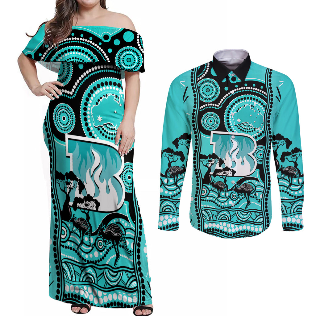 brisbane-heat-cricket-couples-matching-off-shoulder-maxi-dress-and-long-sleeve-button-shirt-happy-australia-day-aboriginal-art