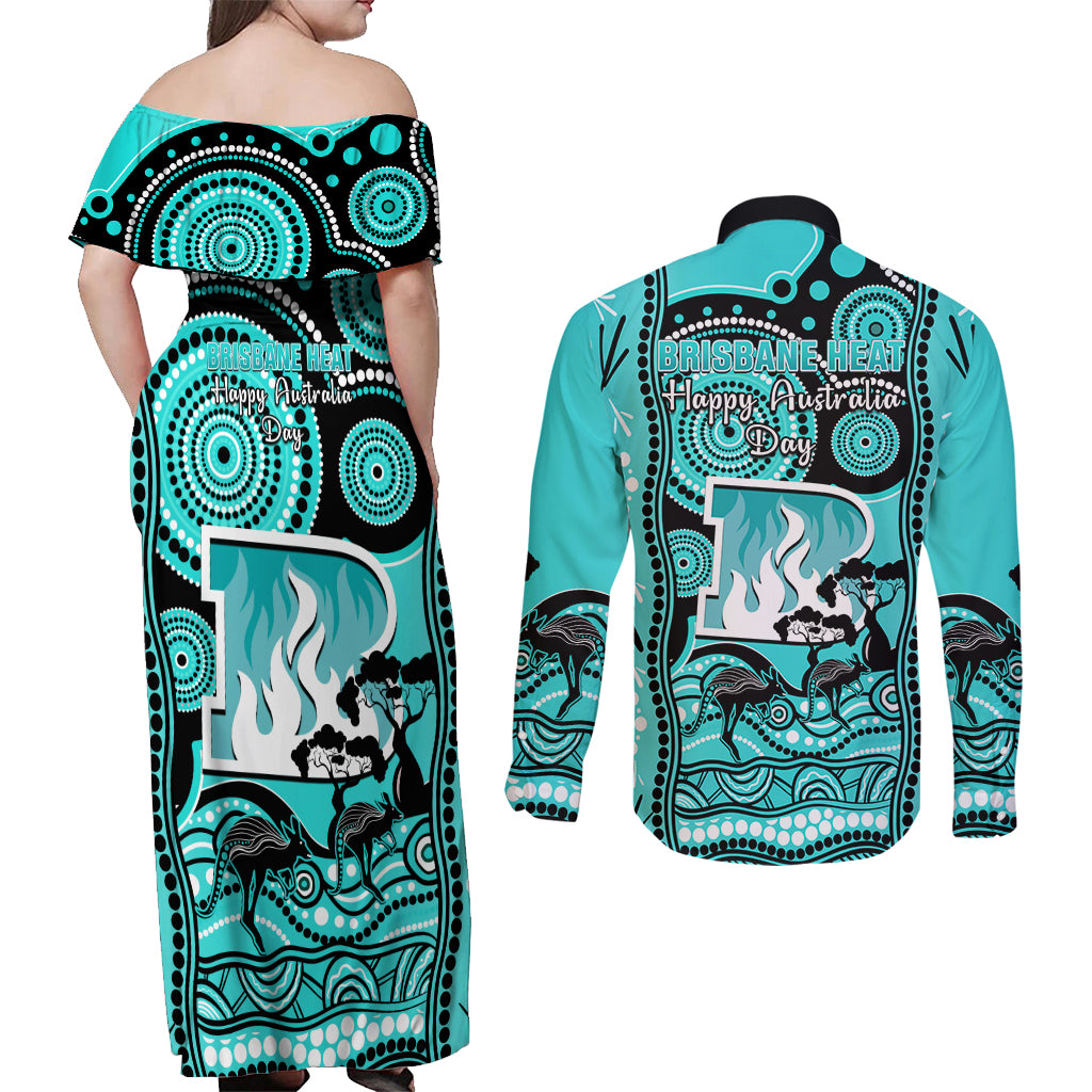 brisbane-heat-cricket-couples-matching-off-shoulder-maxi-dress-and-long-sleeve-button-shirt-happy-australia-day-aboriginal-art