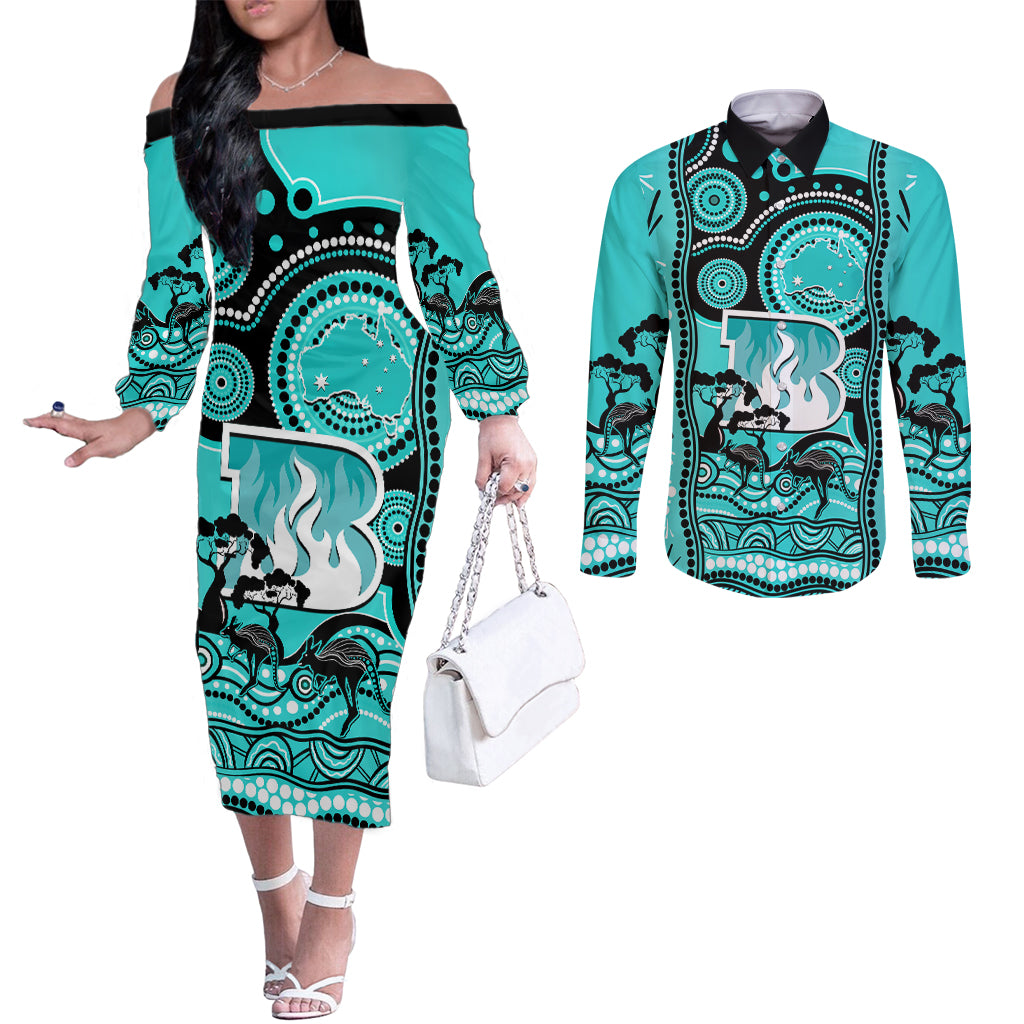 brisbane-heat-cricket-couples-matching-off-the-shoulder-long-sleeve-dress-and-long-sleeve-button-shirt-happy-australia-day-aboriginal-art