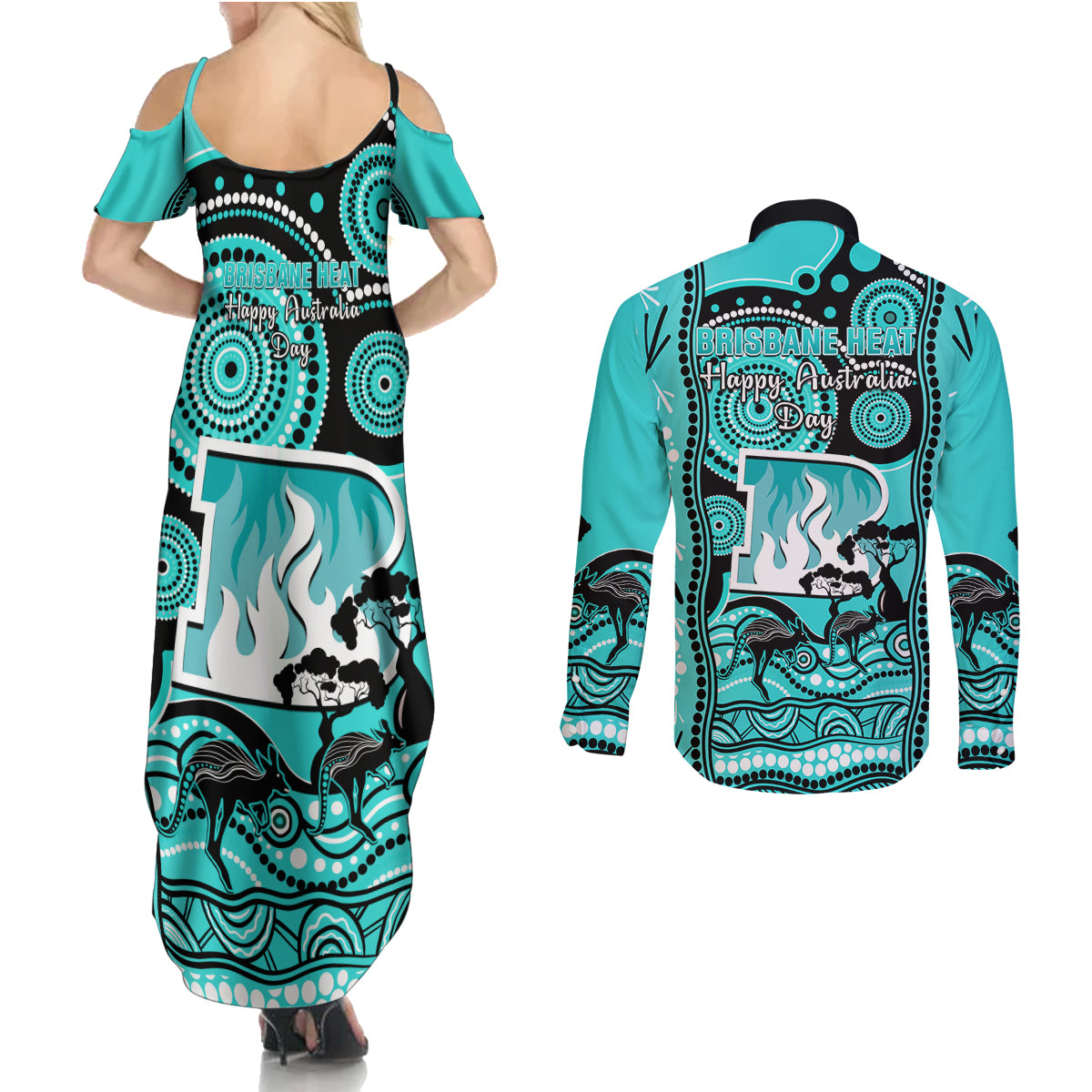 brisbane-heat-cricket-couples-matching-summer-maxi-dress-and-long-sleeve-button-shirt-happy-australia-day-aboriginal-art