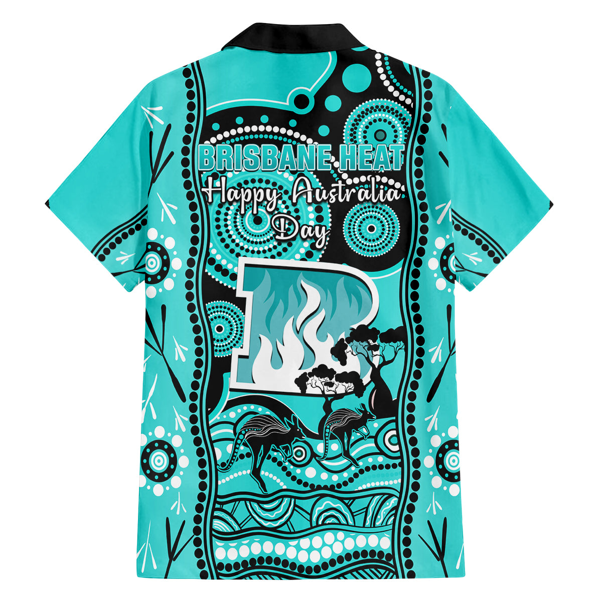 brisbane-heat-cricket-family-matching-off-shoulder-long-sleeve-dress-and-hawaiian-shirt-happy-australia-day-aboriginal-art