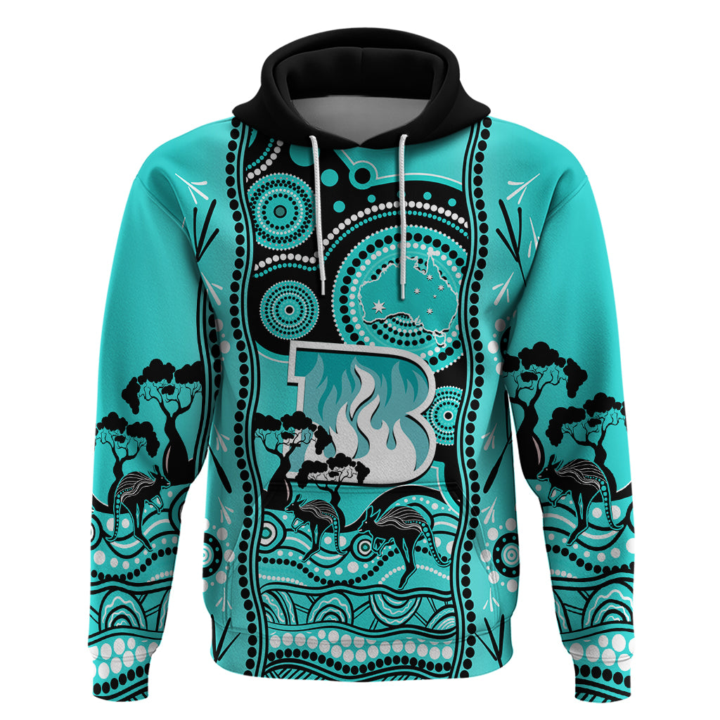 Brisbane Heat Cricket Hoodie Happy Australia Day Aboriginal Art - Vibe Hoodie Shop