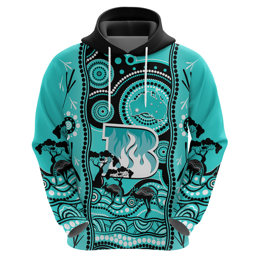 Brisbane Heat Cricket Hoodie Happy Australia Day Aboriginal Art - Vibe Hoodie Shop