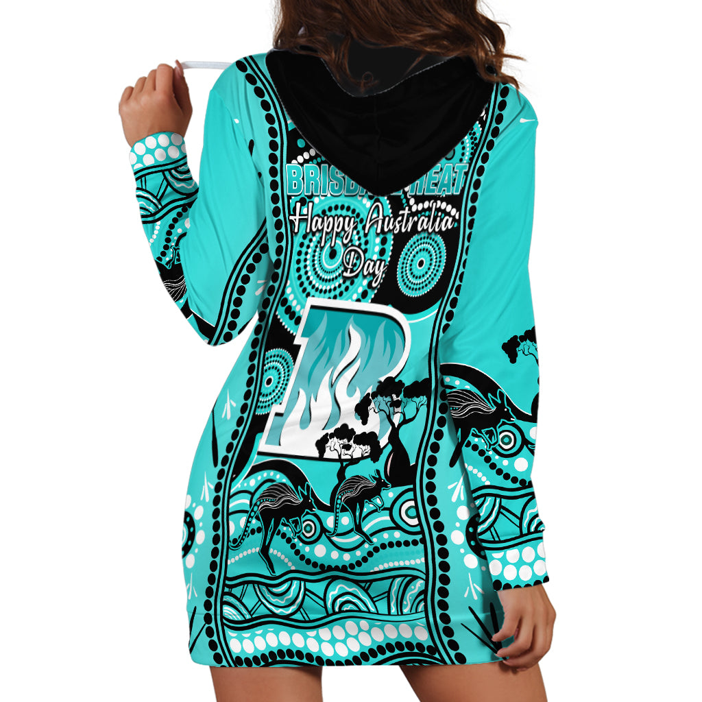 Brisbane Heat Cricket Hoodie Dress Happy Australia Day Aboriginal Art - Vibe Hoodie Shop