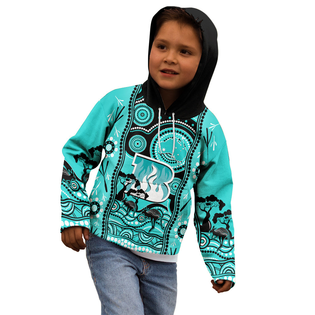 Brisbane Heat Cricket Kid Hoodie Happy Australia Day Aboriginal Art - Vibe Hoodie Shop