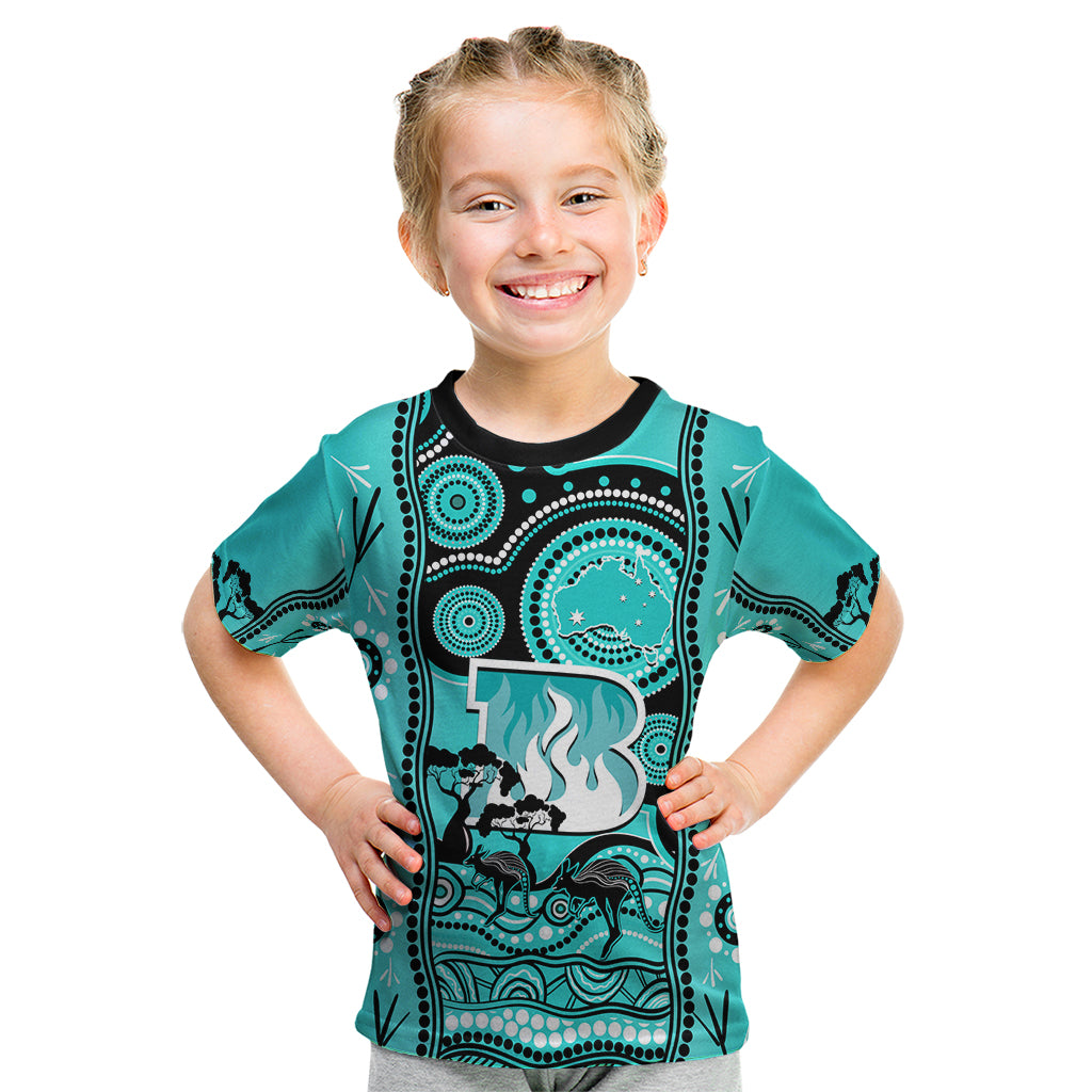 Brisbane Heat Cricket Kid T Shirt Happy Australia Day Aboriginal Art - Vibe Hoodie Shop