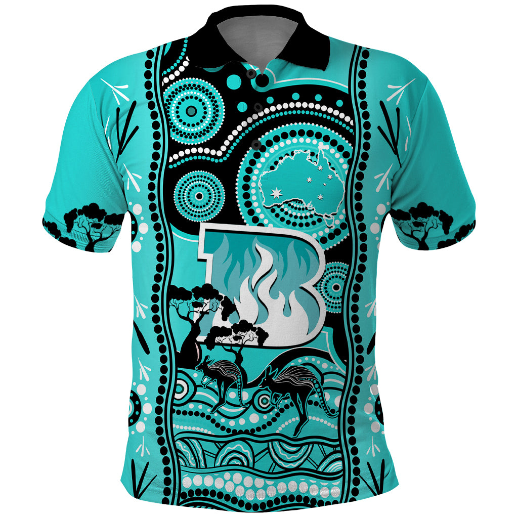 Brisbane Heat Cricket Polo Shirt Happy Australia Day Aboriginal Art - Vibe Hoodie Shop