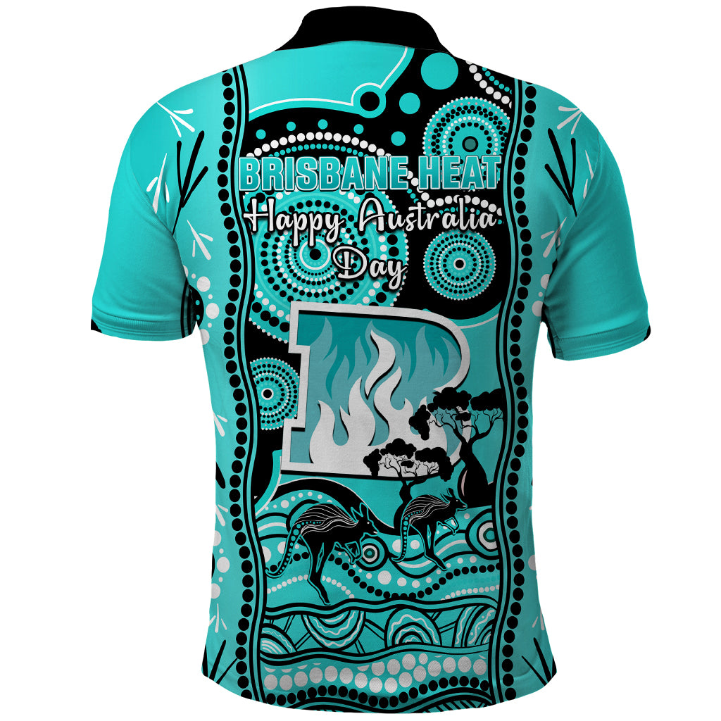 Brisbane Heat Cricket Polo Shirt Happy Australia Day Aboriginal Art - Vibe Hoodie Shop