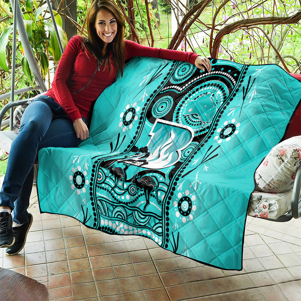 Brisbane Heat Cricket Quilt Happy Australia Day Aboriginal Art - Vibe Hoodie Shop