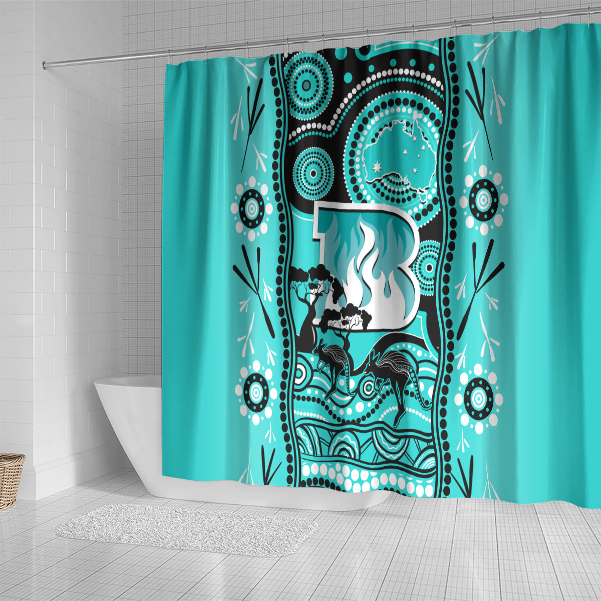 brisbane-heat-cricket-shower-curtain-happy-australia-day-aboriginal-art