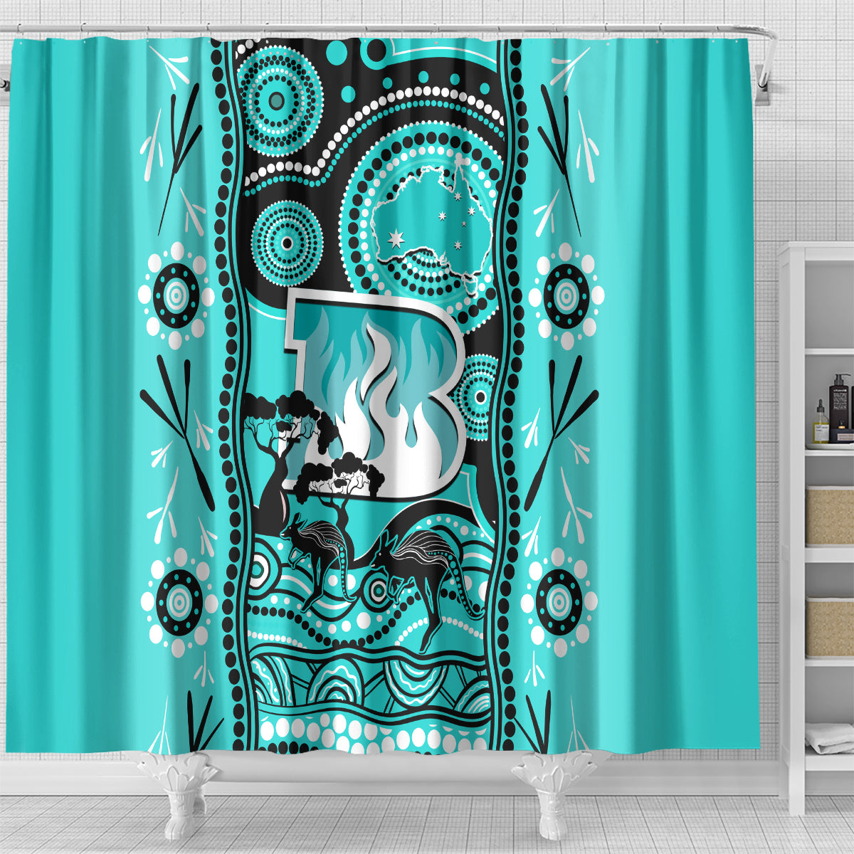 brisbane-heat-cricket-shower-curtain-happy-australia-day-aboriginal-art