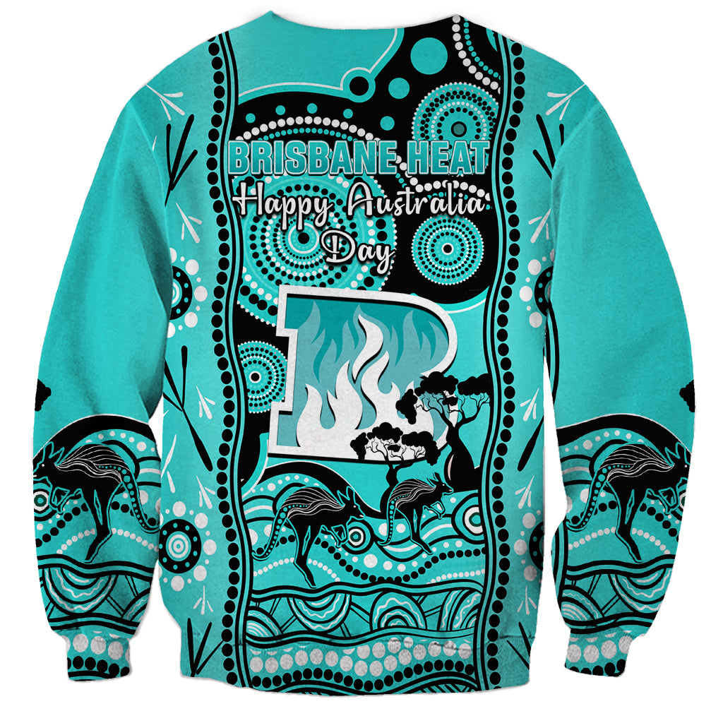 Brisbane Heat Cricket Sweatshirt Happy Australia Day Aboriginal Art - Vibe Hoodie Shop