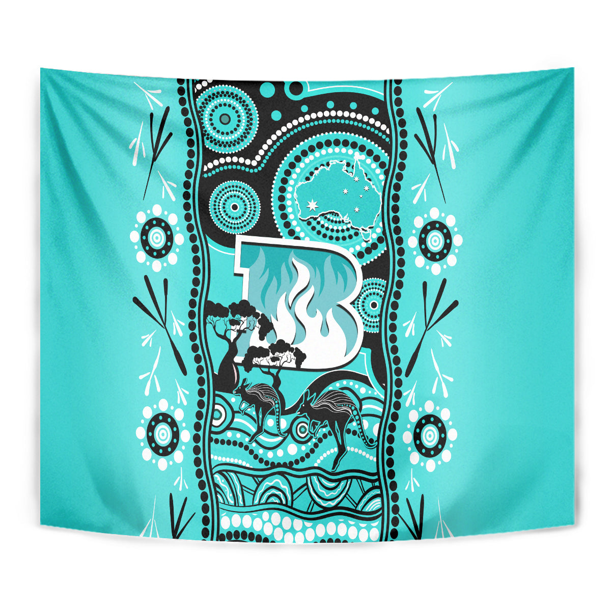 Brisbane Heat Cricket Tapestry Happy Australia Day Aboriginal Art - Vibe Hoodie Shop