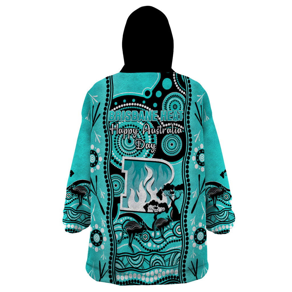 Brisbane Heat Cricket Wearable Blanket Hoodie Happy Australia Day Aboriginal Art - Vibe Hoodie Shop