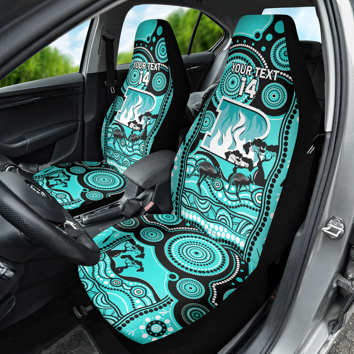 Custom Brisbane Heat Cricket Car Seat Cover Happy Australia Day Aboriginal Art - Vibe Hoodie Shop