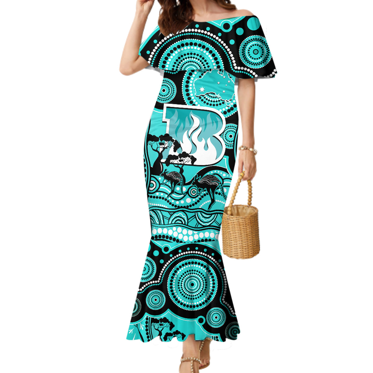 custom-brisbane-heat-cricket-family-matching-mermaid-dress-and-hawaiian-shirt-happy-australia-day-aboriginal-art