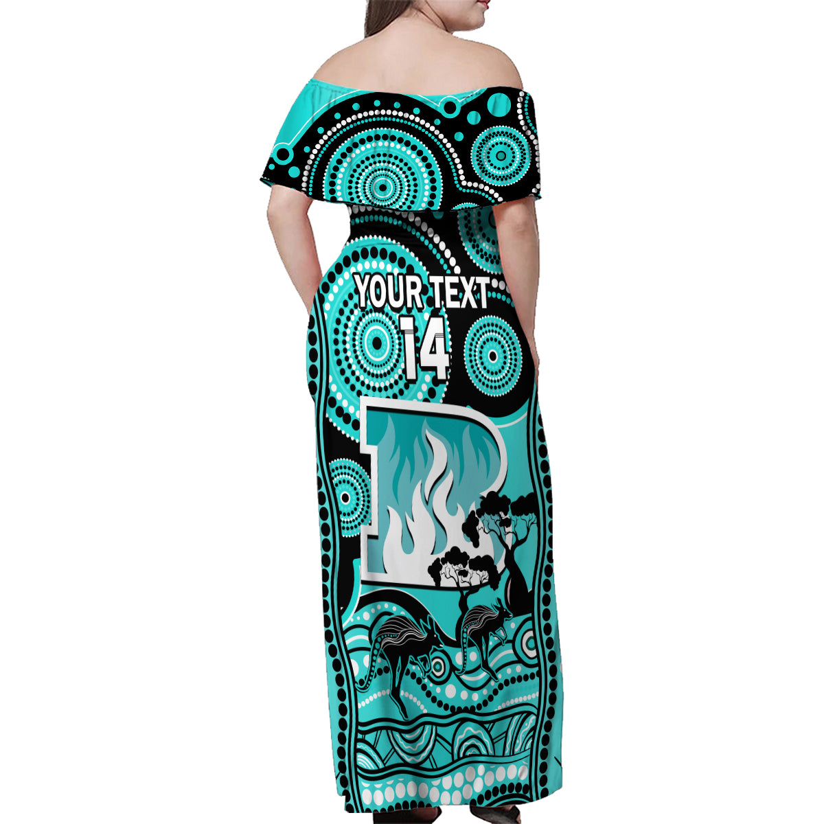 custom-brisbane-heat-cricket-family-matching-off-shoulder-maxi-dress-and-hawaiian-shirt-happy-australia-day-aboriginal-art