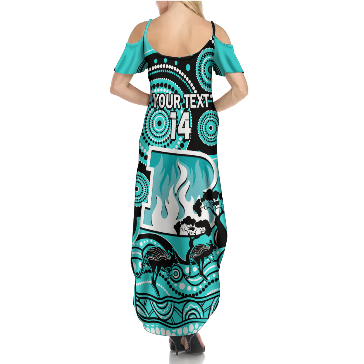 custom-brisbane-heat-cricket-family-matching-summer-maxi-dress-and-hawaiian-shirt-happy-australia-day-aboriginal-art