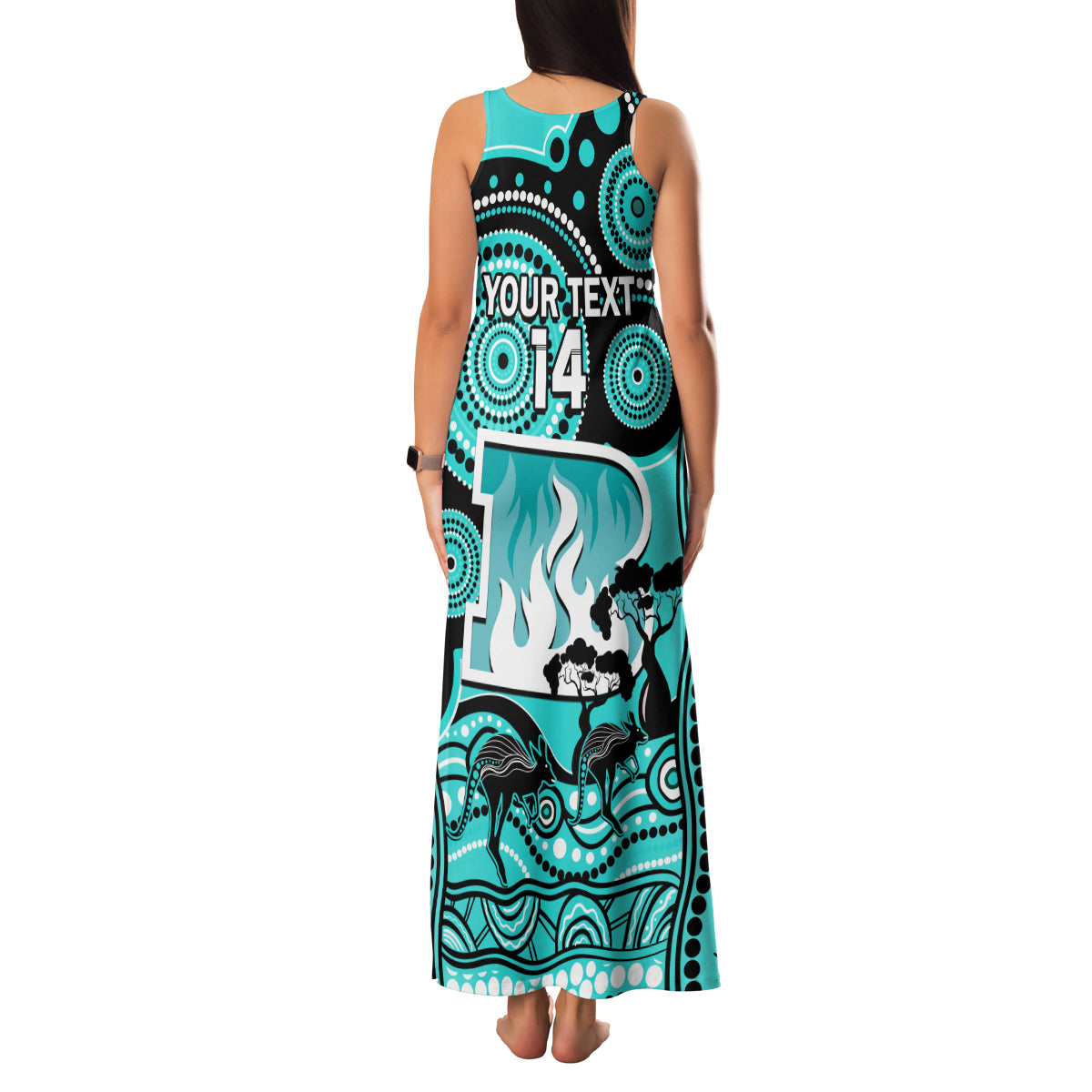 custom-brisbane-heat-cricket-family-matching-tank-maxi-dress-and-hawaiian-shirt-happy-australia-day-aboriginal-art