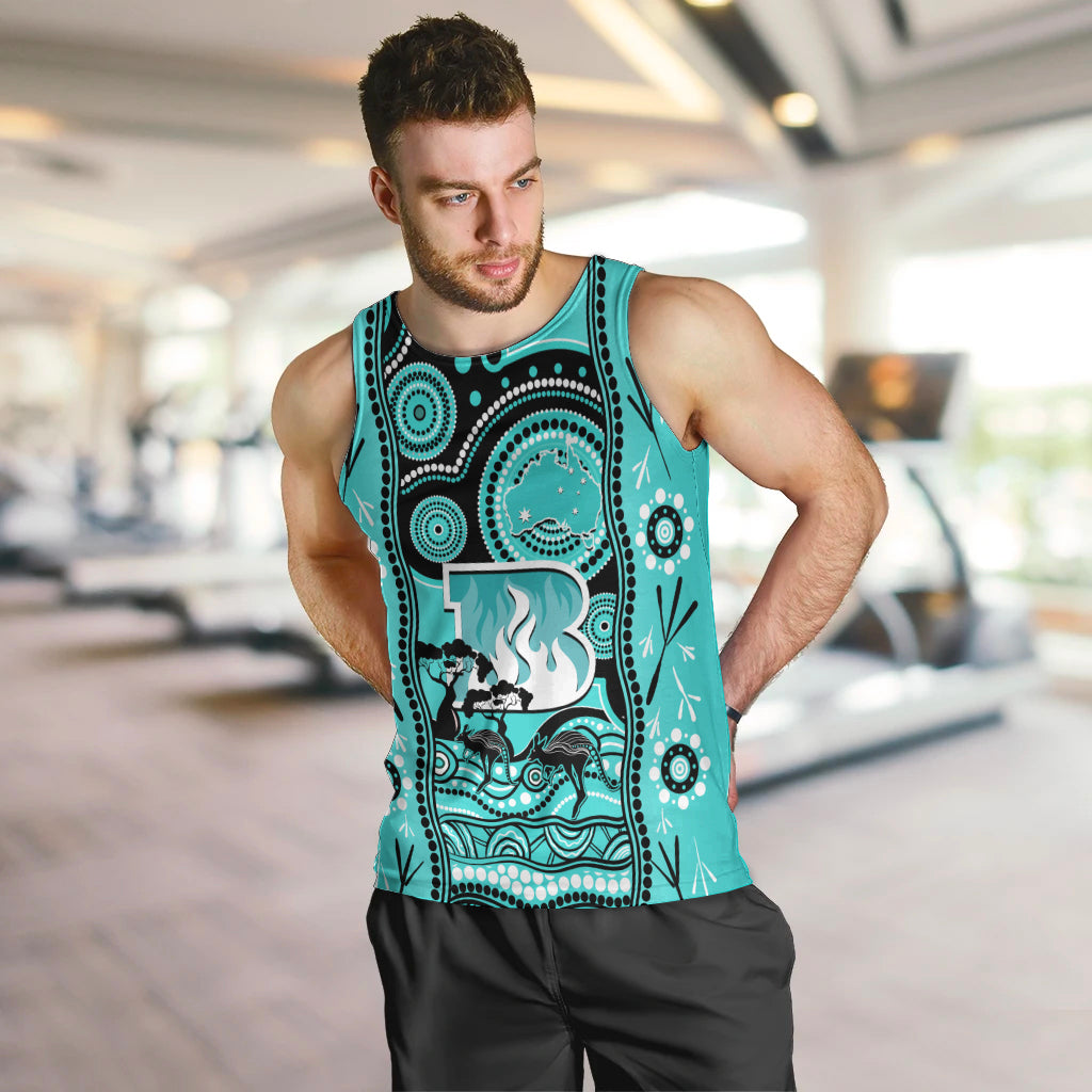 Custom Brisbane Heat Cricket Men Tank Top Happy Australia Day Aboriginal Art - Vibe Hoodie Shop