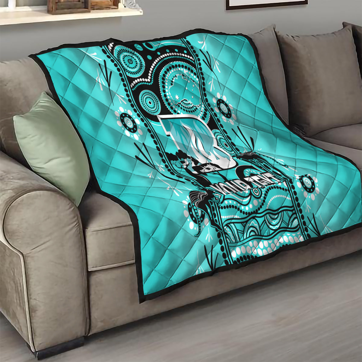 Custom Brisbane Heat Cricket Quilt Happy Australia Day Aboriginal Art - Vibe Hoodie Shop