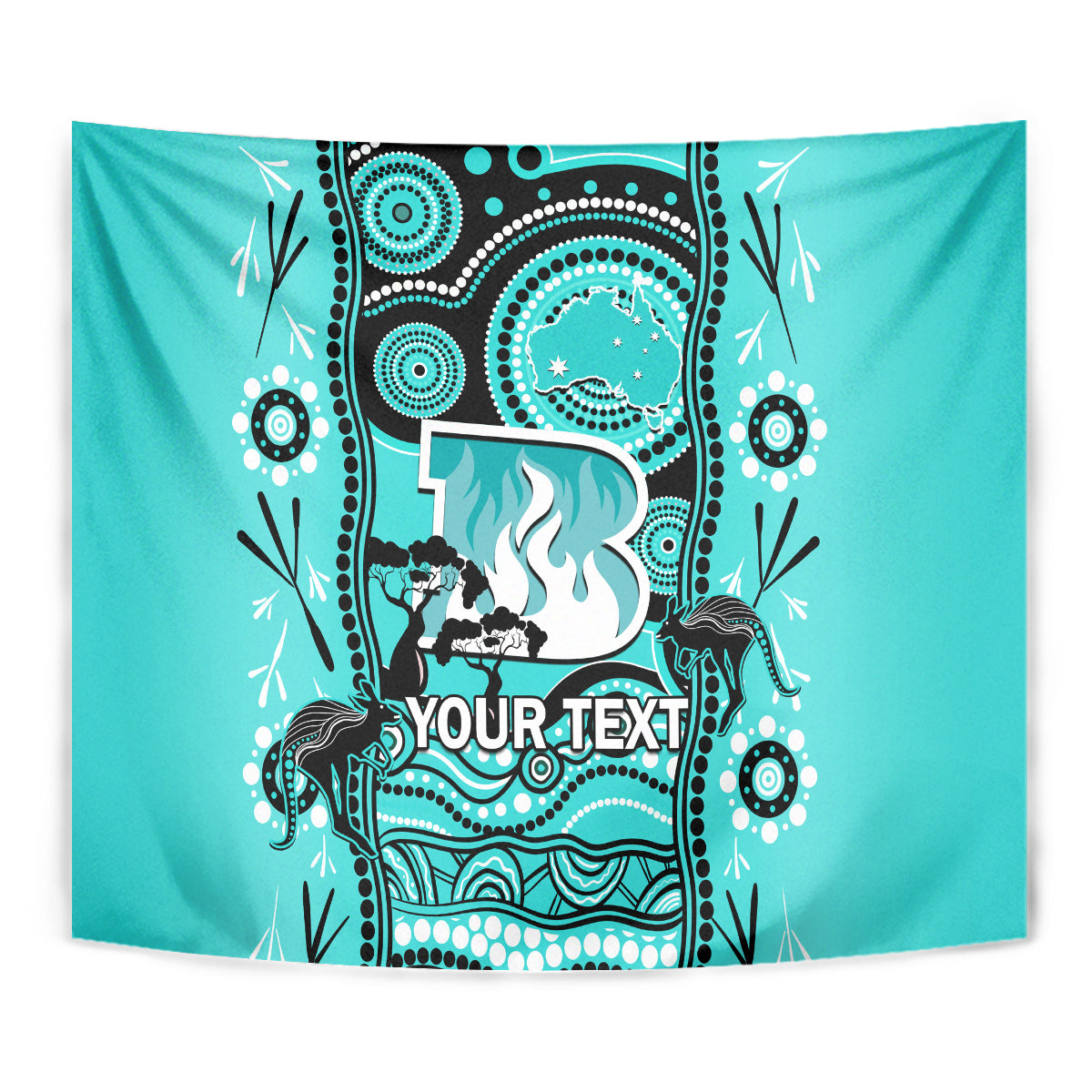 Custom Brisbane Heat Cricket Tapestry Happy Australia Day Aboriginal Art - Vibe Hoodie Shop