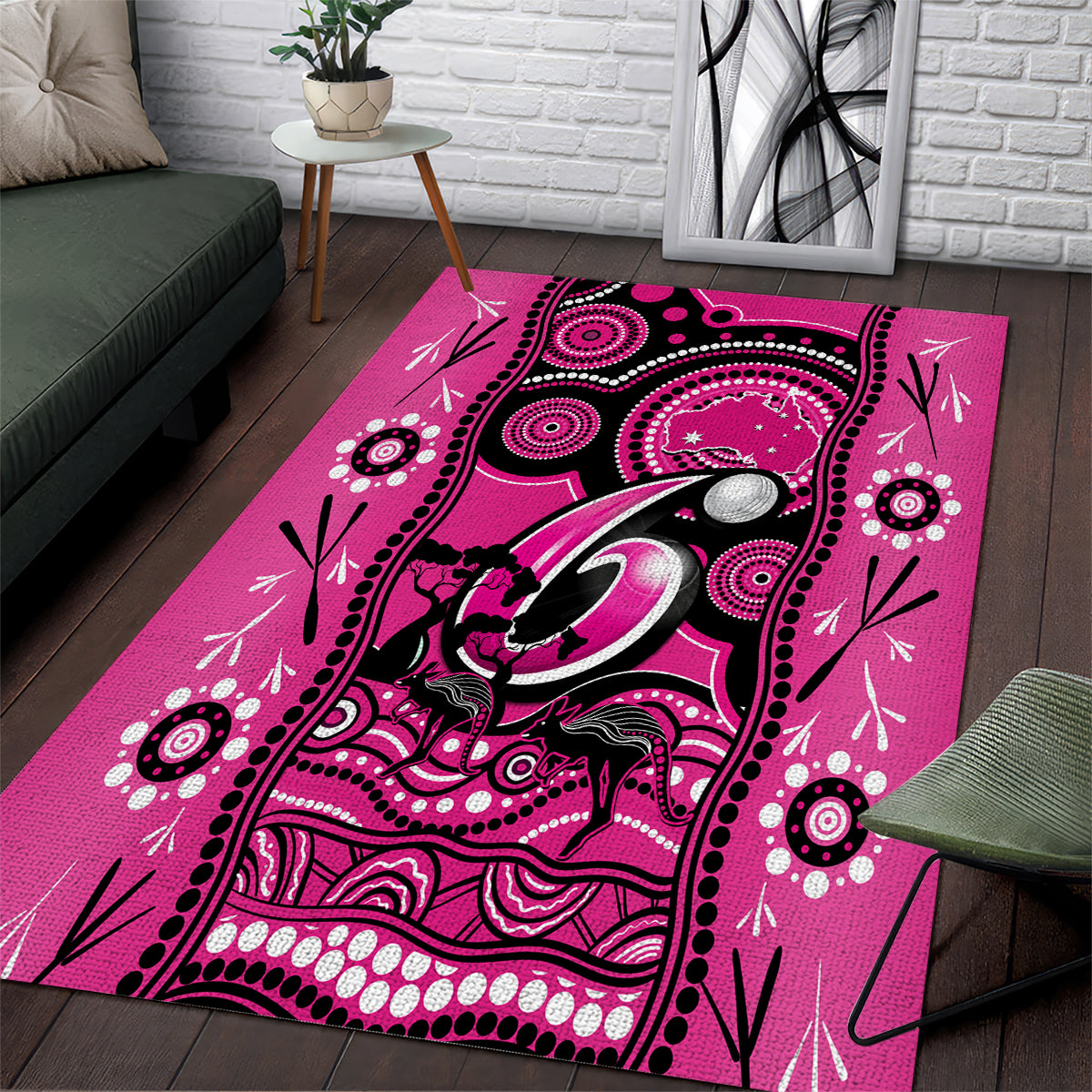 Sydney Sixers Cricket Area Rug Happy Australia Day Aboriginal Art - Vibe Hoodie Shop