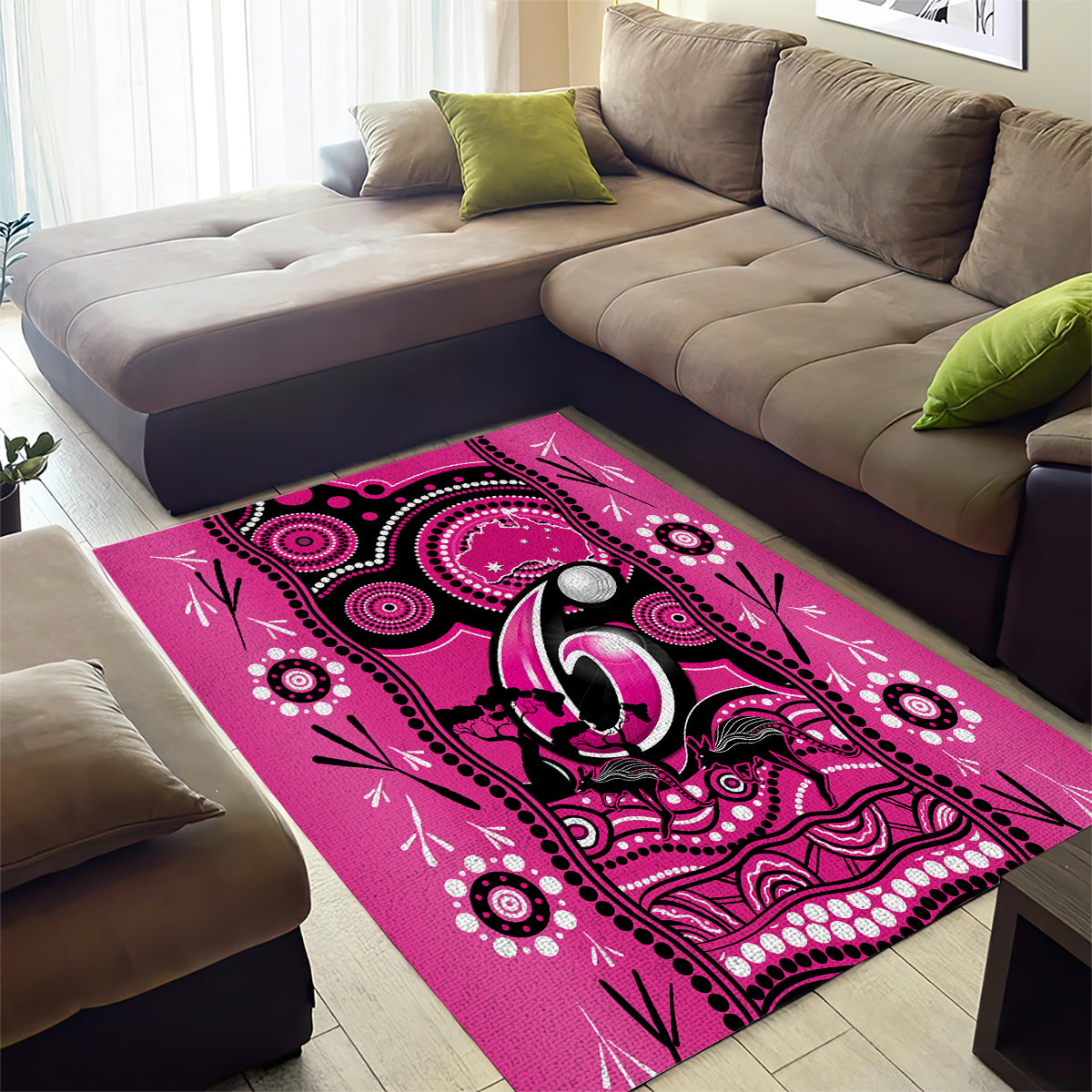 Sydney Sixers Cricket Area Rug Happy Australia Day Aboriginal Art - Vibe Hoodie Shop