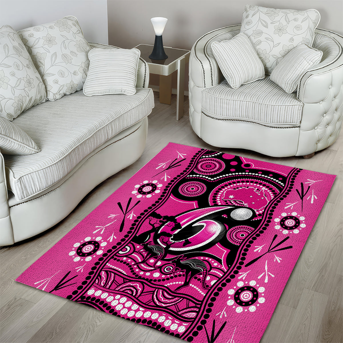 Sydney Sixers Cricket Area Rug Happy Australia Day Aboriginal Art - Vibe Hoodie Shop