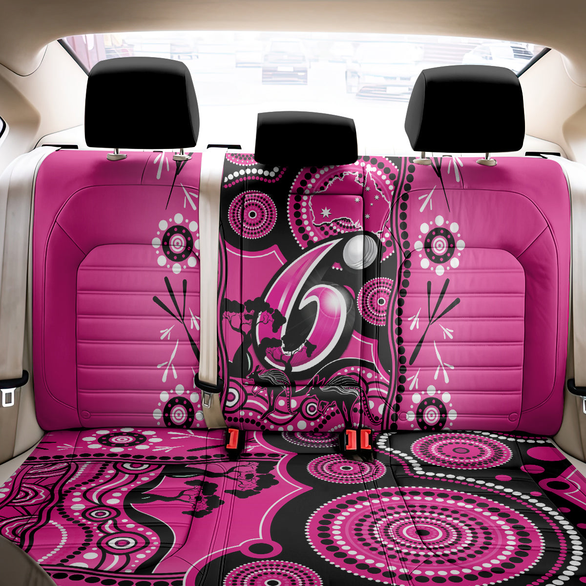 Sydney Sixers Cricket Back Car Seat Cover Happy Australia Day Aboriginal Art LT14