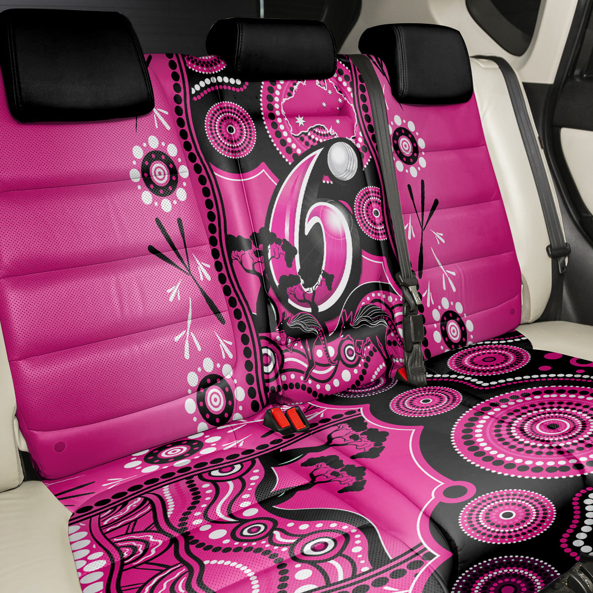 Sydney Sixers Cricket Back Car Seat Cover Happy Australia Day Aboriginal Art LT14