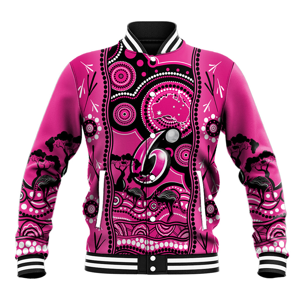 Sydney Sixers Cricket Baseball Jacket Happy Australia Day Aboriginal Art - Vibe Hoodie Shop