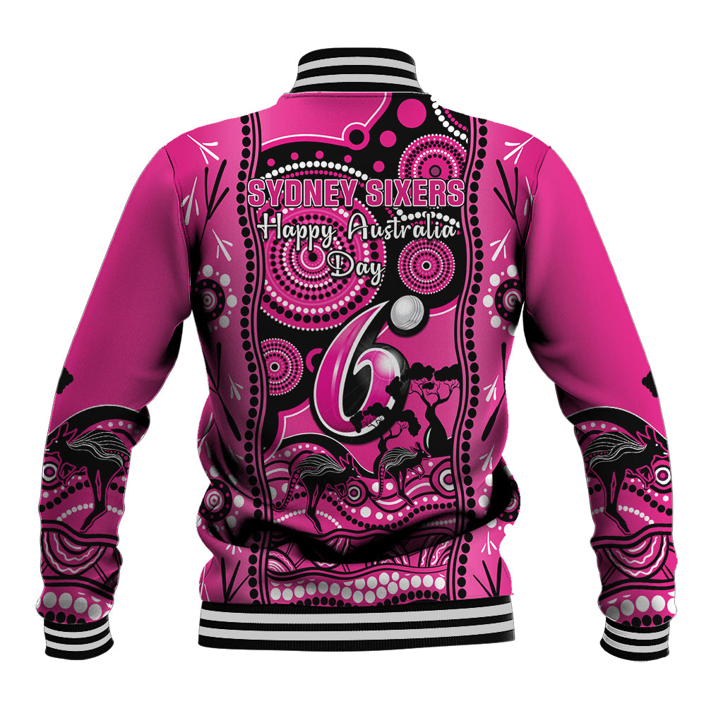 Sydney Sixers Cricket Baseball Jacket Happy Australia Day Aboriginal Art - Vibe Hoodie Shop