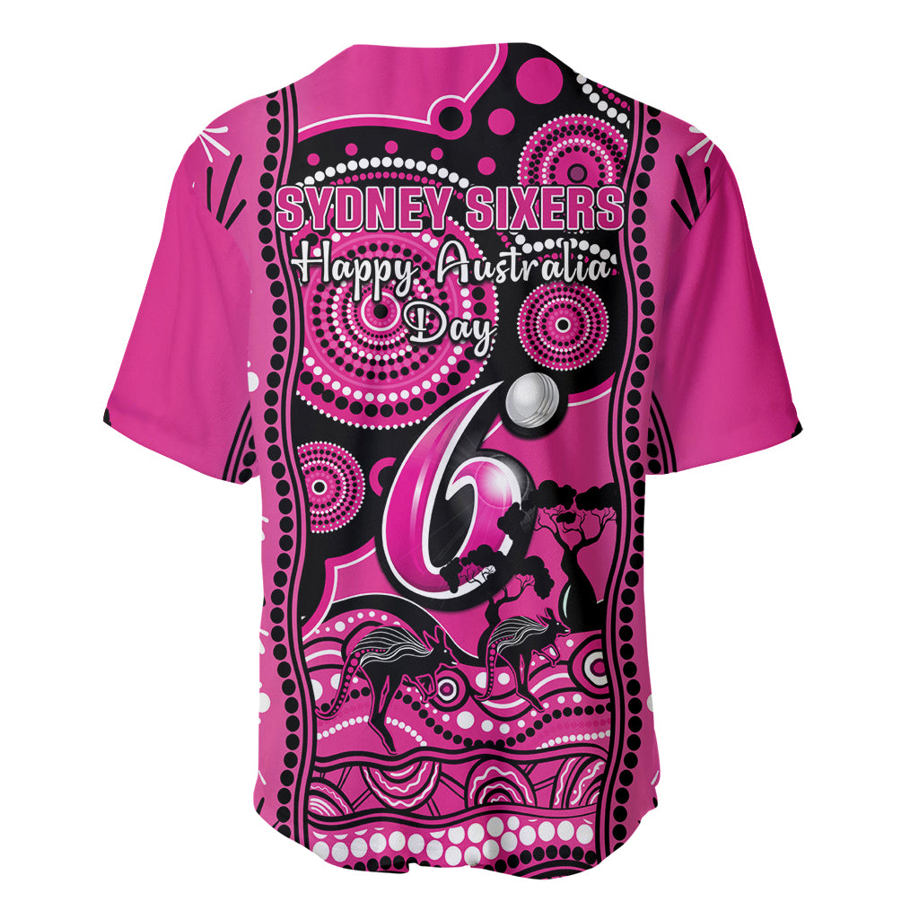 Sydney Sixers Cricket Baseball Jersey Happy Australia Day Aboriginal Art - Vibe Hoodie Shop