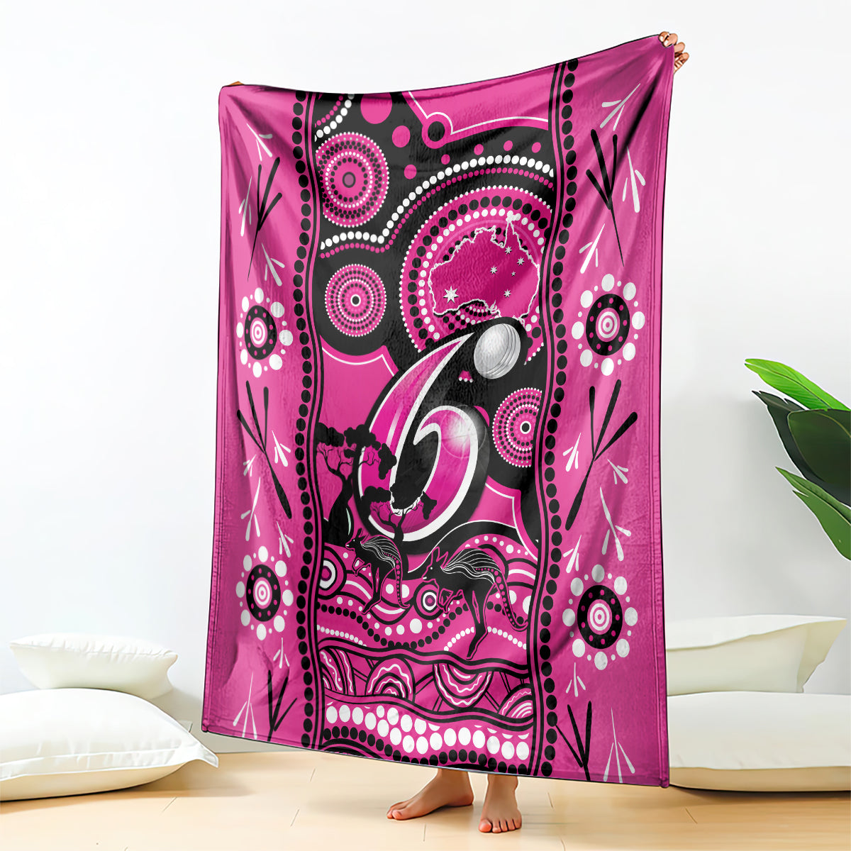 Sydney Sixers Cricket Blanket Happy Australia Day Aboriginal Art - Vibe Hoodie Shop