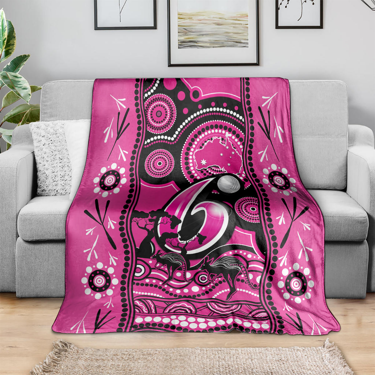 Sydney Sixers Cricket Blanket Happy Australia Day Aboriginal Art - Vibe Hoodie Shop