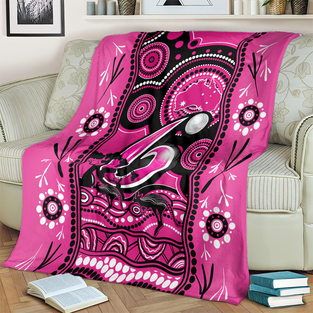 Sydney Sixers Cricket Blanket Happy Australia Day Aboriginal Art - Vibe Hoodie Shop