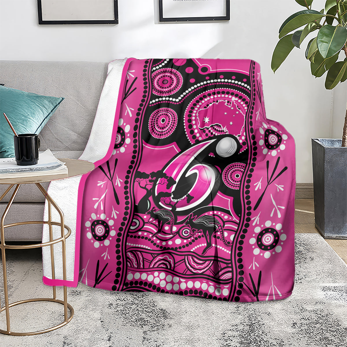 Sydney Sixers Cricket Blanket Happy Australia Day Aboriginal Art - Vibe Hoodie Shop