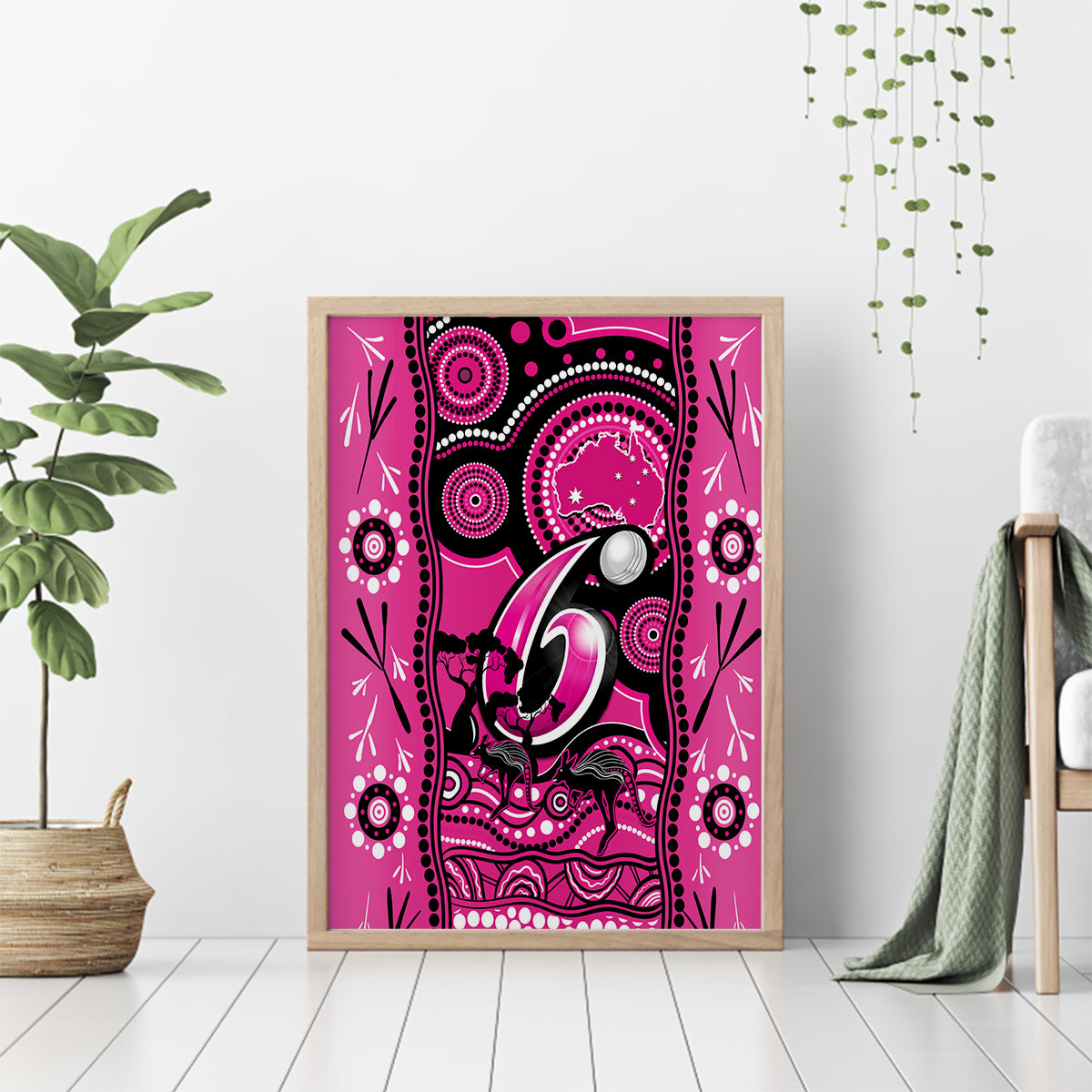 sydney-sixers-cricket-canvas-wall-art-happy-australia-day-aboriginal-art