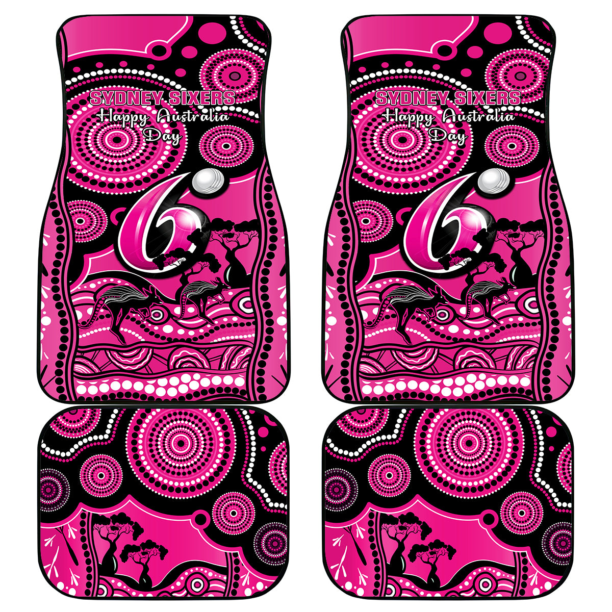 sydney-sixers-cricket-car-mats-happy-australia-day-aboriginal-art