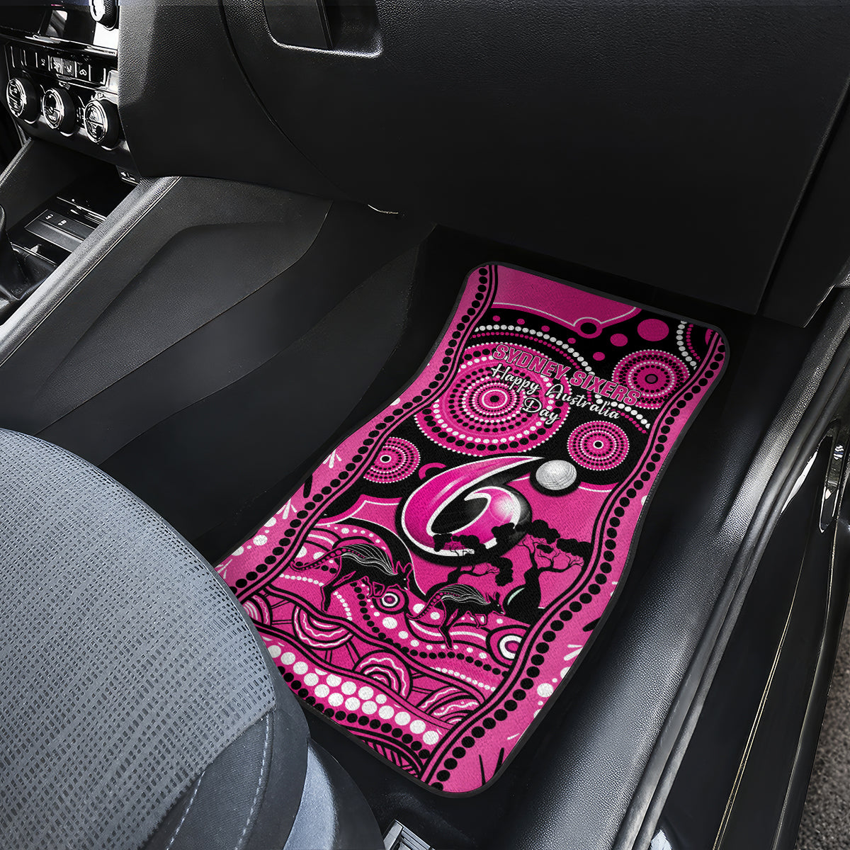 sydney-sixers-cricket-car-mats-happy-australia-day-aboriginal-art