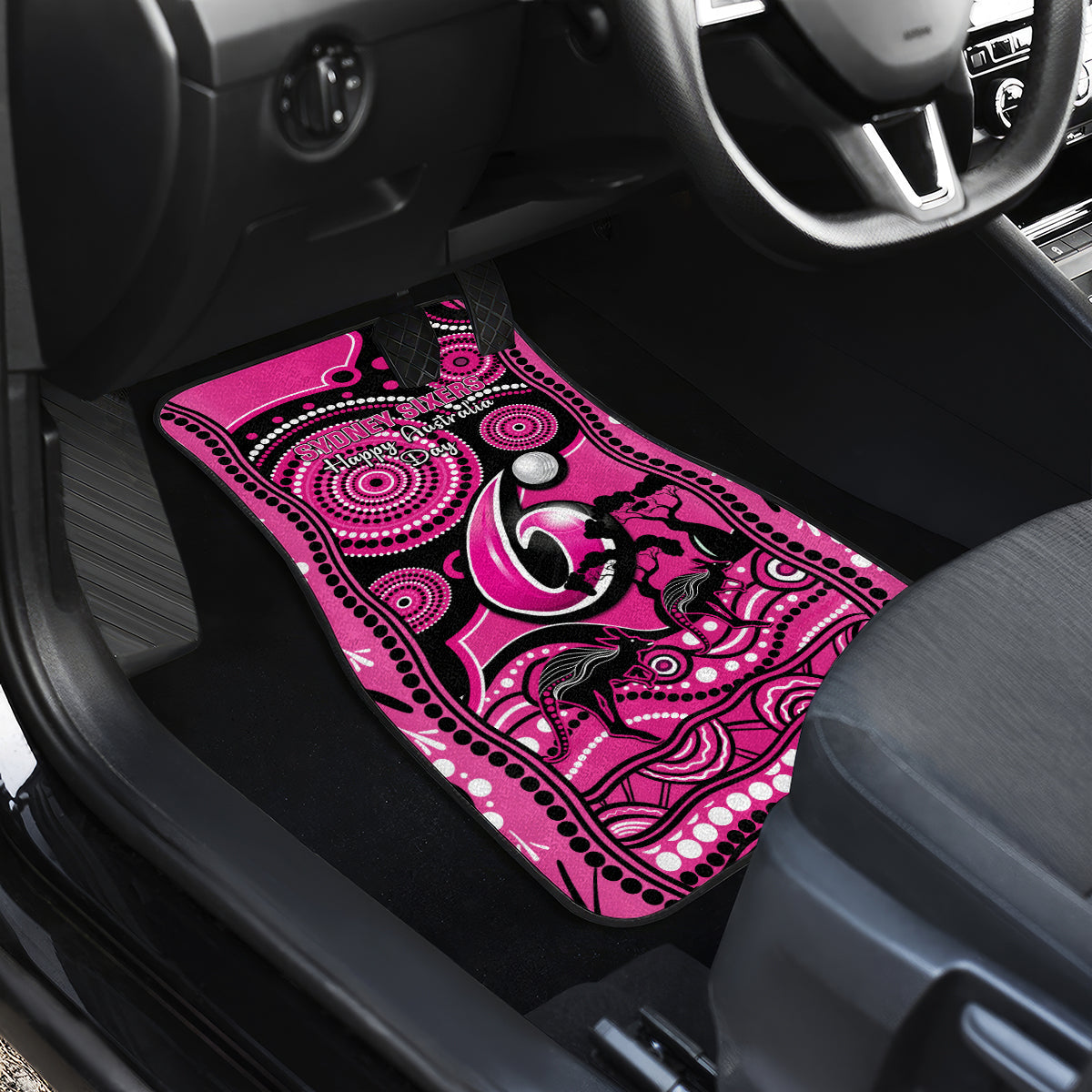 sydney-sixers-cricket-car-mats-happy-australia-day-aboriginal-art