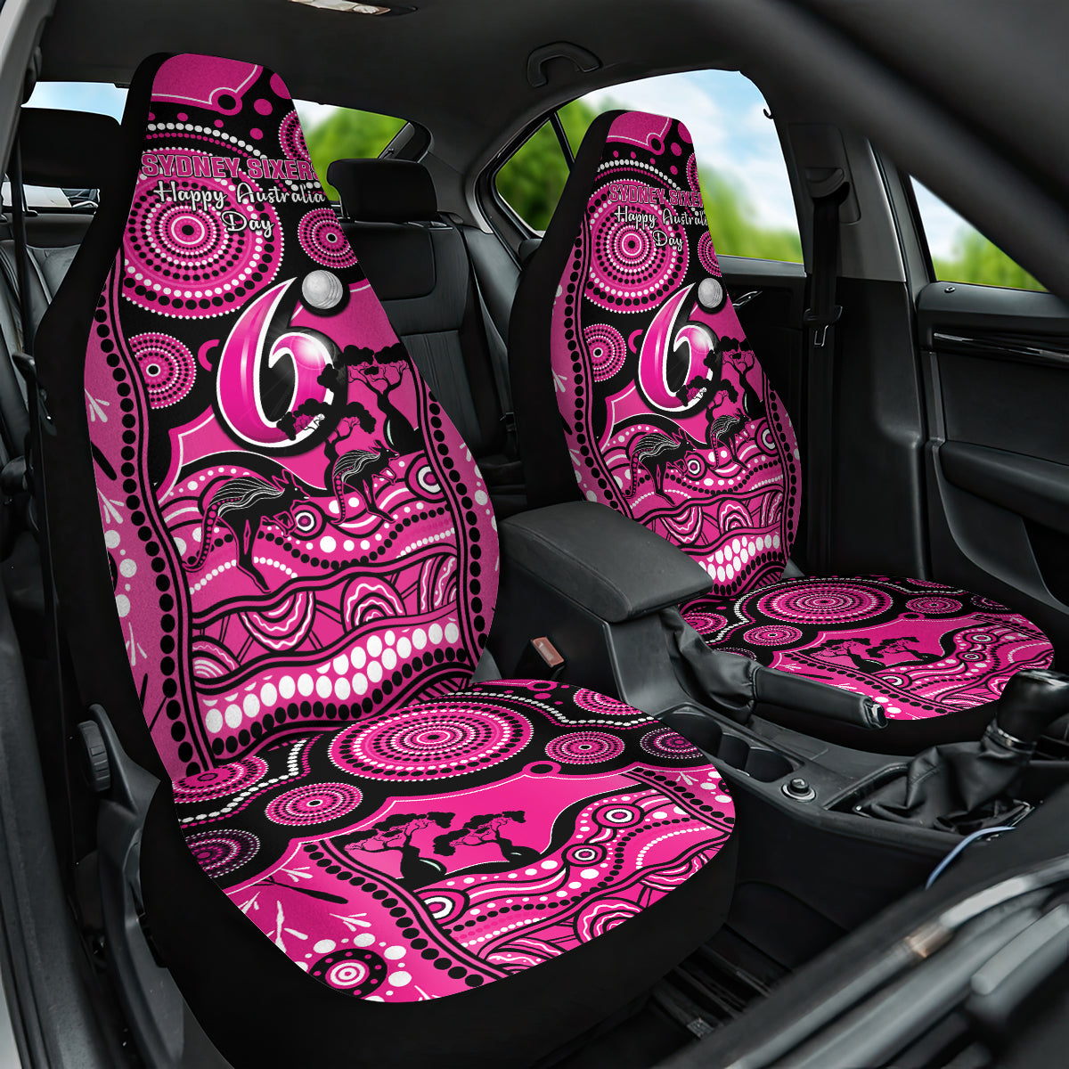 Sydney Sixers Cricket Car Seat Cover Happy Australia Day Aboriginal Art - Vibe Hoodie Shop