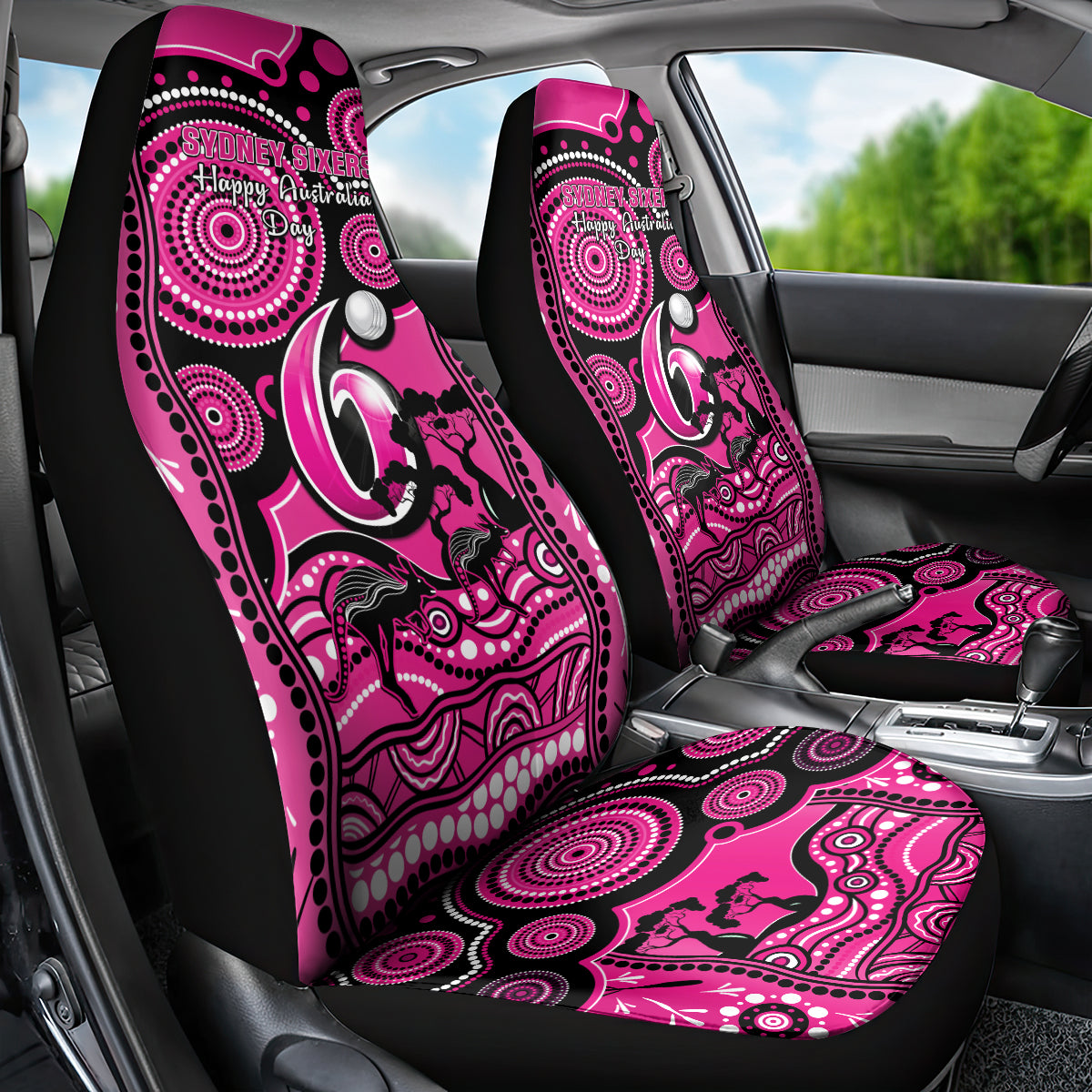 Sydney Sixers Cricket Car Seat Cover Happy Australia Day Aboriginal Art - Vibe Hoodie Shop