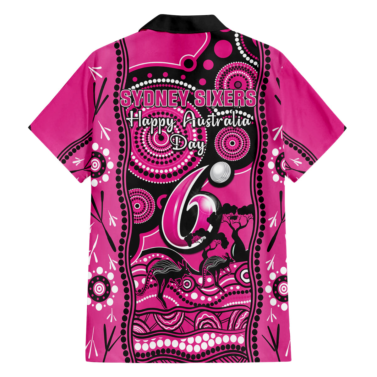 sydney-sixers-cricket-family-matching-off-shoulder-short-dress-and-hawaiian-shirt-happy-australia-day-aboriginal-art