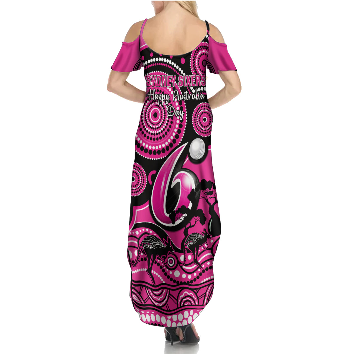 sydney-sixers-cricket-family-matching-summer-maxi-dress-and-hawaiian-shirt-happy-australia-day-aboriginal-art