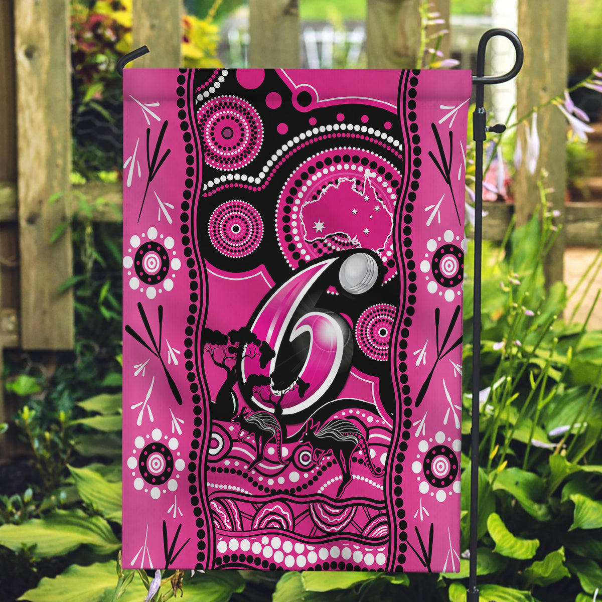 Sydney Sixers Cricket Garden Flag Happy Australia Day Aboriginal Art - Vibe Hoodie Shop