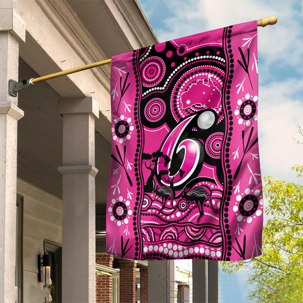 Sydney Sixers Cricket Garden Flag Happy Australia Day Aboriginal Art - Vibe Hoodie Shop